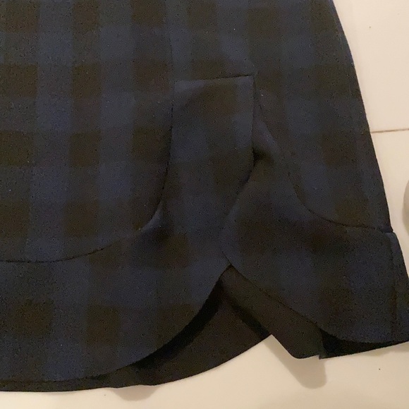 Zara plaid skirt black and blue - Picture 4 of 5